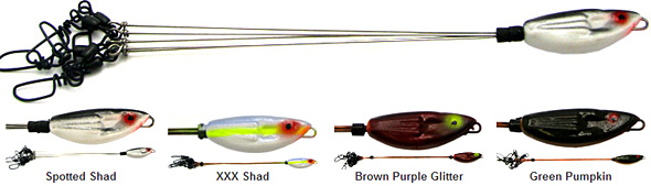 Luck-E-Strike Fresh Water Umbrella Rig and lure color options